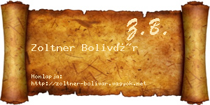 Zoltner Bolivár névjegykártya